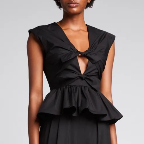 TOVE Elen Tie-Front Top - XS / S - Black - Picture 2 of 8